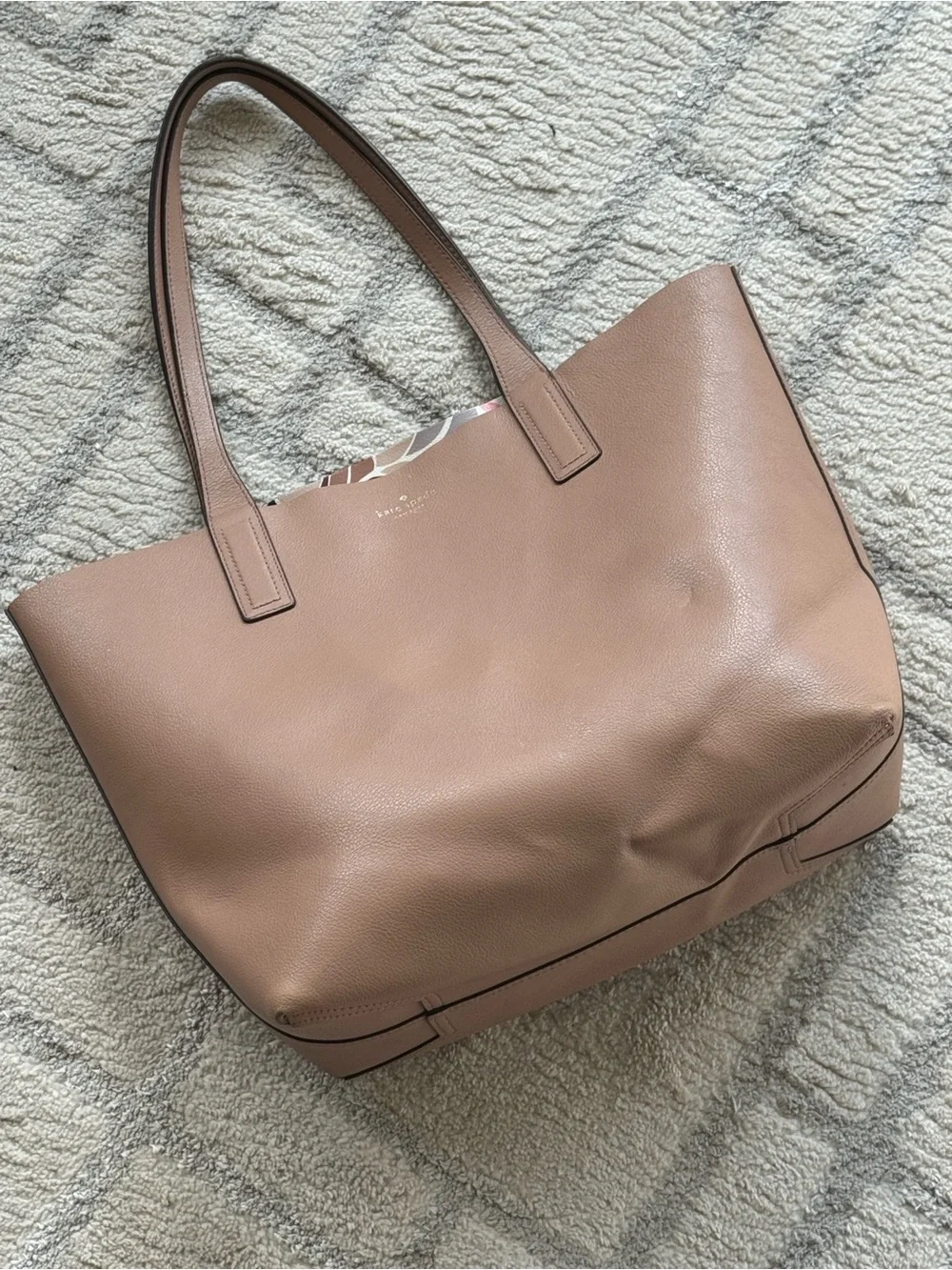 Kate Spade Arch Place Mya Breezy Floral Reversible to beige tote MISSING POUCH